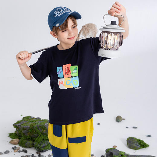 【MQD】童装男大童夏季新品儿童水柔棉运动上衣圆领宽松短袖T恤 商品图3