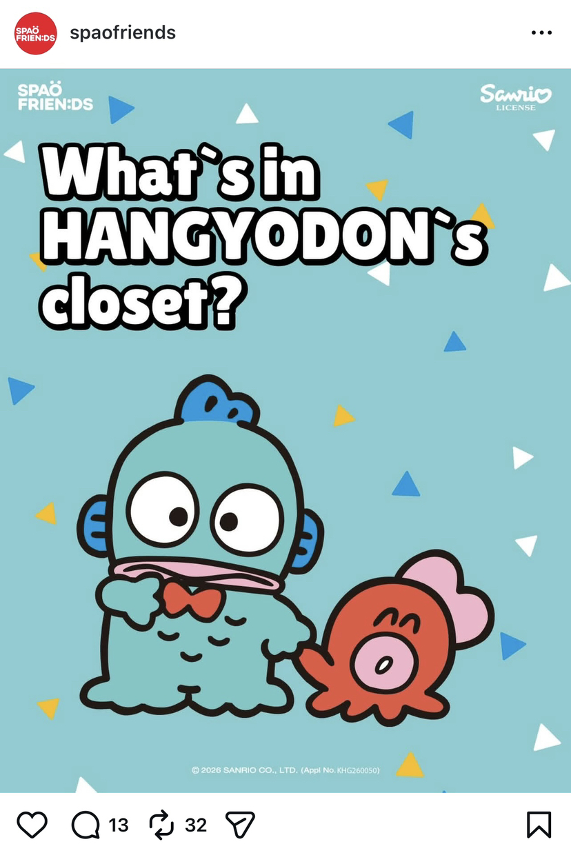 自留！太可爱了！韩国sp* x 三丽鸥 联名合作款原d，男女同款，小丑鱼汉顿  舒爽 凉感棉 卡通 棉质 短袖～