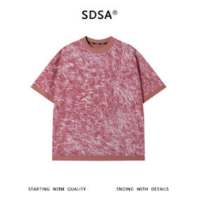 SDSA男装2026新款高贵轻奢潮牌扎染撞色圆领短袖T恤百搭宽松上衣