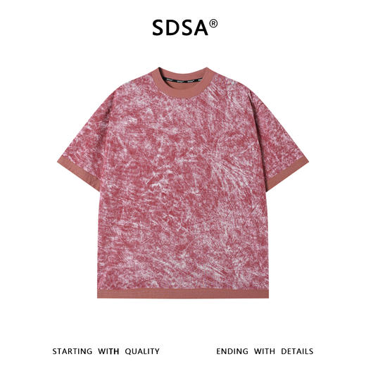 SDSA男装2026新款高贵轻奢潮牌扎染撞色圆领短袖T恤百搭宽松上衣 商品图0