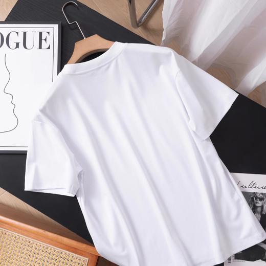 F033161春夏季新款亲肤透气厚实挺括简约百搭刺绣短袖T恤 商品图4