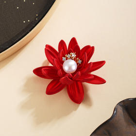 子佩集【绮瓣承禧】珍珠惜王妃胸针【XXXZ253】红莲镀金2602