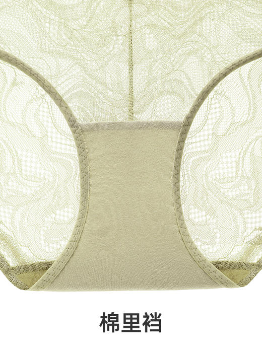 遐【小曼曼】性感全蕾丝内裤女春夏透气速干纯棉裆无痕中腰平角裤 商品图4
