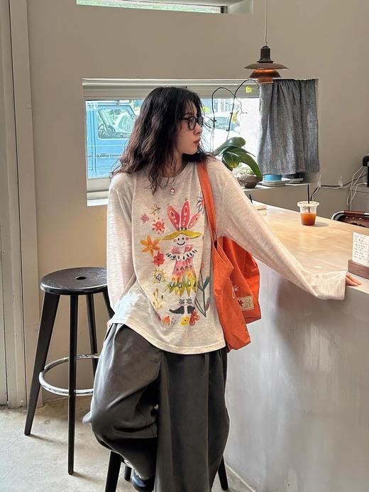 刘宇宁 陈奕恒同款花园涂鸦彩绘长袖罩衫 商品图5