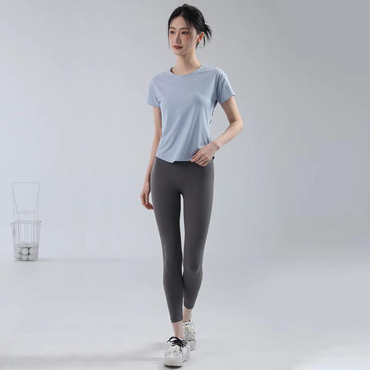 【网纱拼接！裸感面料】夏季新款瑜伽服T恤显瘦薄款健身服女速干透气短袖跑步运动上衣。xa 商品图3