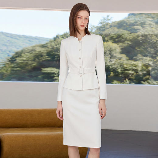 IWY/商务风白色西装套裙女春季收腰显瘦职业装气质正式场合套装WCS507 商品图3