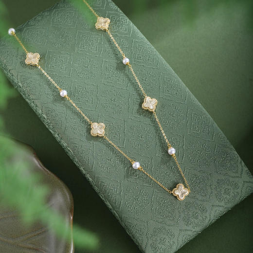 子佩集【四叶星芒】珍珠惜王妃项链【XXXL020】镀金四叶草2602 商品图0