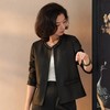西子/墨山河桑蚕丝非遗香云纱小香风时尚铆钉黑色外套/WTHY0252 商品缩略图2