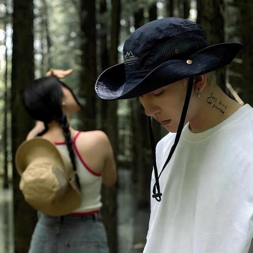 山系遮阳帽子男女徒步登山露营渔夫帽户外钓鱼防紫外线西部防晒帽 商品图2