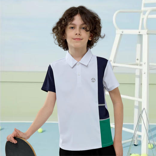 【MQD】童装夏新款男女大童凉感透气拼接儿童学院风网球运动polo衫 商品图2