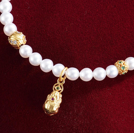 子佩集【平安福乐】银S925珍珠惜王妃手链【QJSL007】镀金平安喜乐2602 商品图2