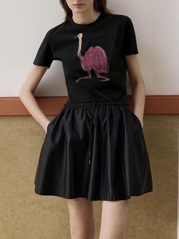 二店y 【XT6077】江南家！艺术涂鸦印花长绒棉圆领宽松T恤