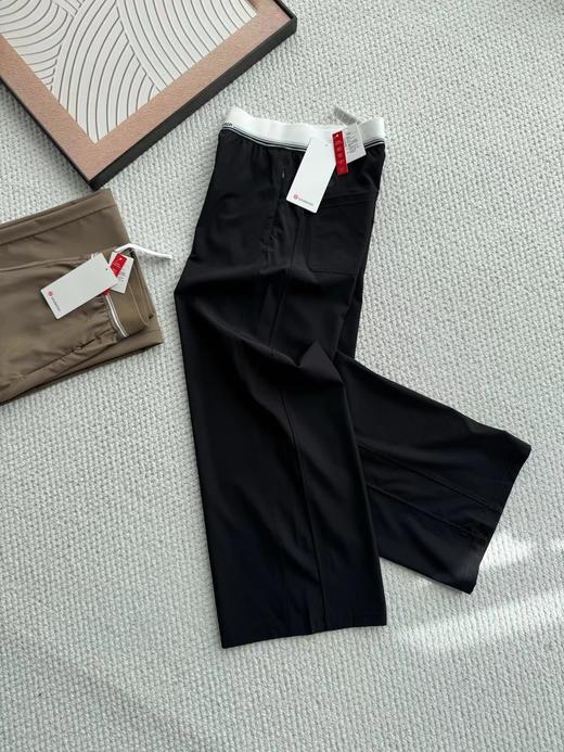 F033115夏季新款尼龙混纺触感丝滑自带垂坠感抗皱速干中腰阔腿直筒裤长裤 商品图5