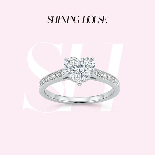 ShiningHouse[培育] 18k金钻石戒指 心形刻面形1.5克拉钻人工真钻人造钻石K金戒指设计感简约钻石戒指悦己送礼臻选【此商品不支持7天无理由退货退款】预计3日发货 商品图0
