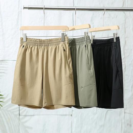 F0331122冷感凉爽夏季薄款速干压胶跑步运动松紧腰男士休闲短裤 商品图4