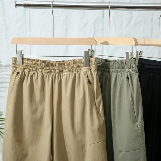 F0331122冷感凉爽夏季薄款速干压胶跑步运动松紧腰男士休闲短裤 商品图5