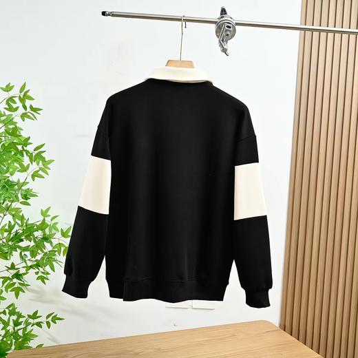 F0331106春季新品男士拼色条纹透气吸汗长袖翻领长袖polo衫 商品图7