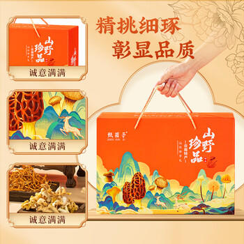 甄菌子云南松茸菌菇礼盒820g云南特产伴手礼品物送长辈火锅食材滋补干货 /粮油调味 /南北干货 /组合干货 商品图4
