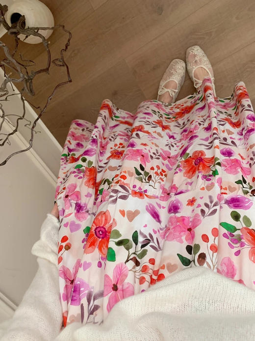 花与暖阳多巴胺油画全棉松紧腰半裙 商品图8