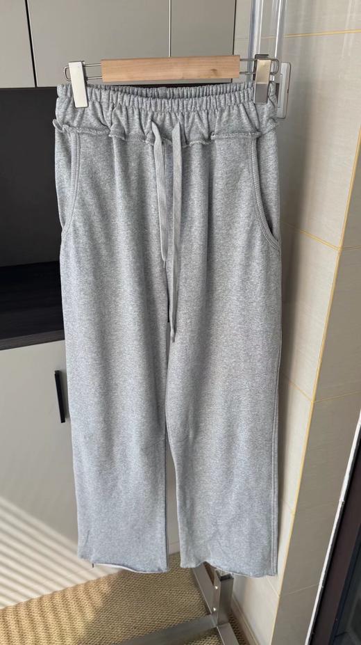 F033157春季新款透气休闲水洗毛圈宽松直筒拖地阔腿裤长裤 商品图0