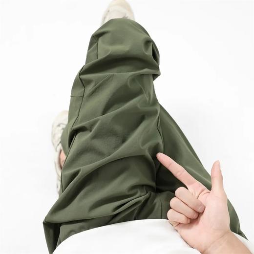 F033130夏季男士薄款3D立裁激光打孔透气速干松紧腰冰丝弹力纯色户外休闲裤 商品图7