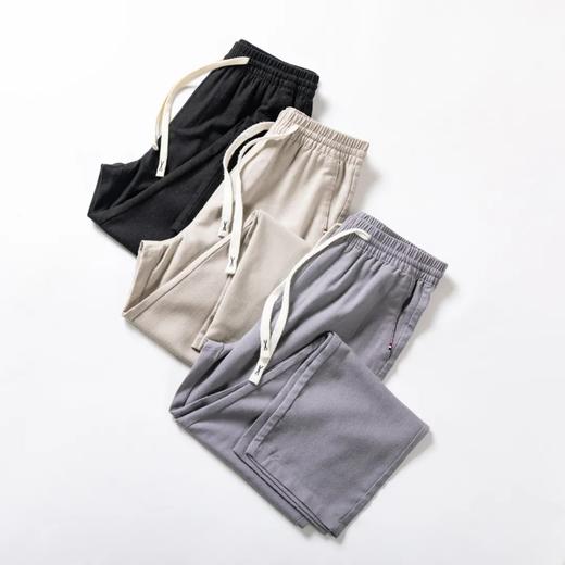 F033129夏季小直筒百搭圣品棉麻纯色简约松紧腰男士宽松休闲棉麻长裤 商品图9