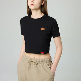 Dickies女式弹力修身短款T恤 前胸小LOGO印花 DK0A88E9