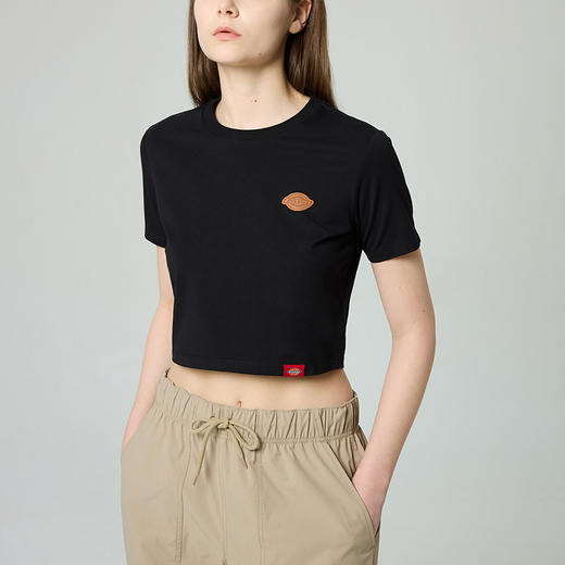Dickies女式弹力修身短款T恤 前胸小LOGO印花 DK0A88E9 商品图0