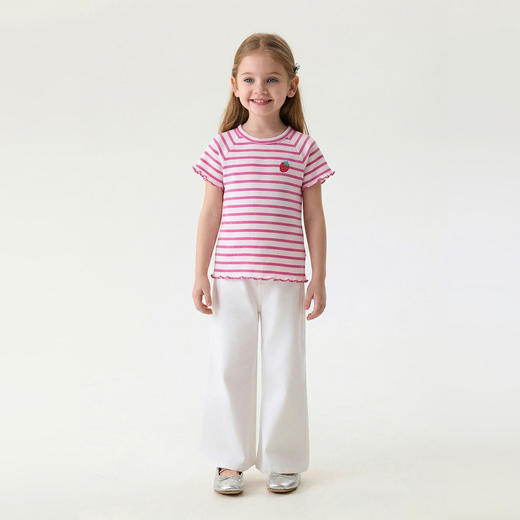 马克珍妮甜酷条纹女童柔弹水果T2026年夏装新款560955 商品图2