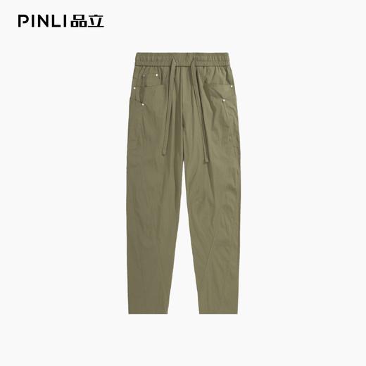 PINLI品立2026春季新款男纯色百搭松紧腰直筒休闲长裤GD262117034 商品图6