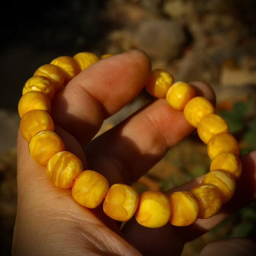 【青山特惠】10.5mm花蜡虎皮纹小年份老蜜蜡精工老型手串，14.5克 m246 商品图3