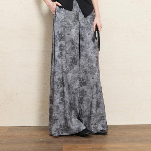 三彩【柳暗花明】2026夏季新款新中式改良宋裤长裤宽松阔腿裤C 商品图3