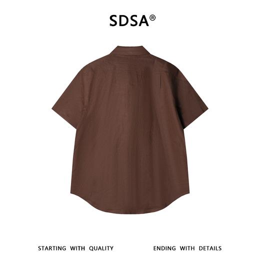 SDSA男装2026新款轻奢日系简约纯色亚麻短袖衬衫百搭透气舒适上衣 商品图4