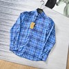 F033107春季新款柔软舒适吸汗桑蚕丝商务休闲格子长袖衬衫衬衣 商品缩略图4