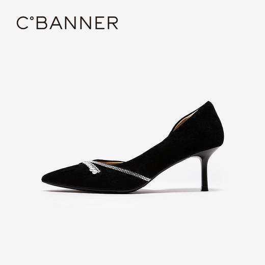 千百度珍珠饰带婚鞋中空半凉鞋女2026夏季新款宴会法式细高跟凉鞋A26288031 商品图2