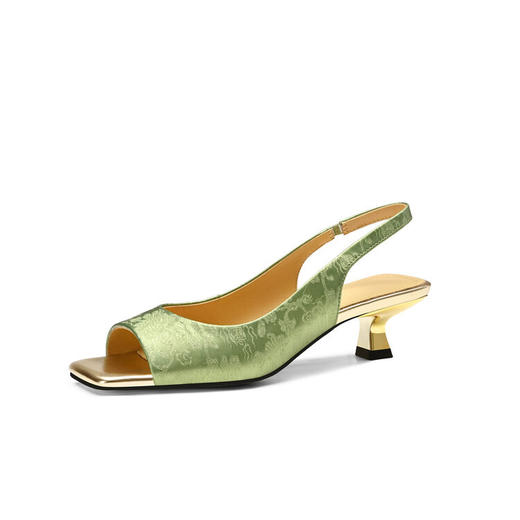 【预售5天】鱼嘴凉鞋女真皮新款夏季后空女鞋猫跟高跟鞋小跟凉鞋LG&218-708 商品图4