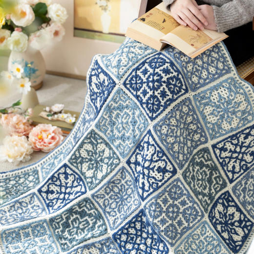 苏苏姐家溯纹双面毯手工diy钩针编织羊毛毯子毛线团自制材料包 商品图1