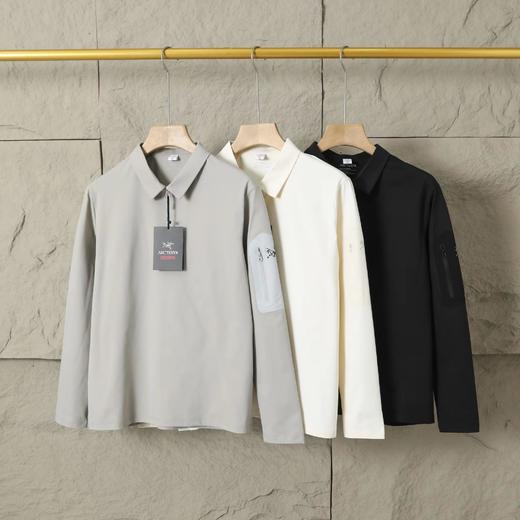 F033188夏季新款时尚百搭男款户外纯色休闲长袖Polo衫 商品图0