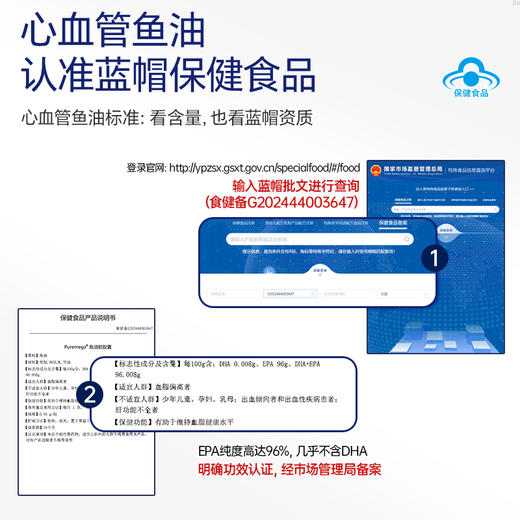 【品牌直供】蓝帽Vinsic文斯可Puremega®鱼油软胶囊60粒 商品图12
