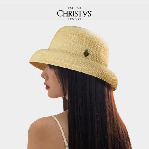 【2026新品】Christys'百年皇室品牌 3mm天然细麦杆钟形草帽本色 商品图2