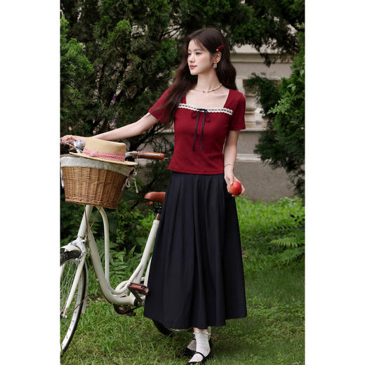 鹿向南【0402/20:00新品前1小时7折限量100件】红色T恤 商品图1