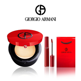 【送礼袋】阿玛尼红漆光气垫15g（2号/3号）+阿玛尼红管405烂番茄6.5ml 一般贸易