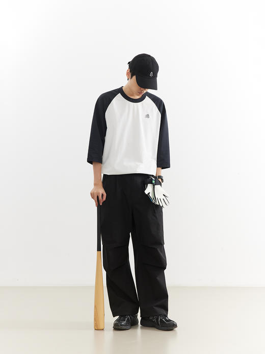 吃茶去chichaqu26春夏速干防晒凉感拼色插肩七分短袖T恤户外运动 商品图2