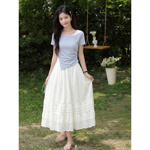 鹿向南【0402/20:00新品前1小时7折限量100件】蓝色T恤 商品图2