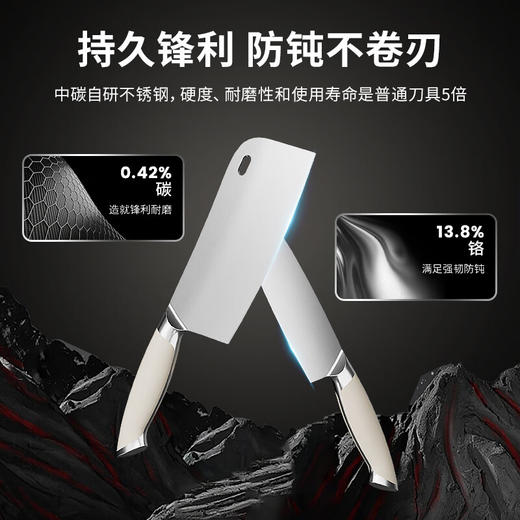 温仑山 瓷光弯月鹅卵石刀具套装VE075 商品图3