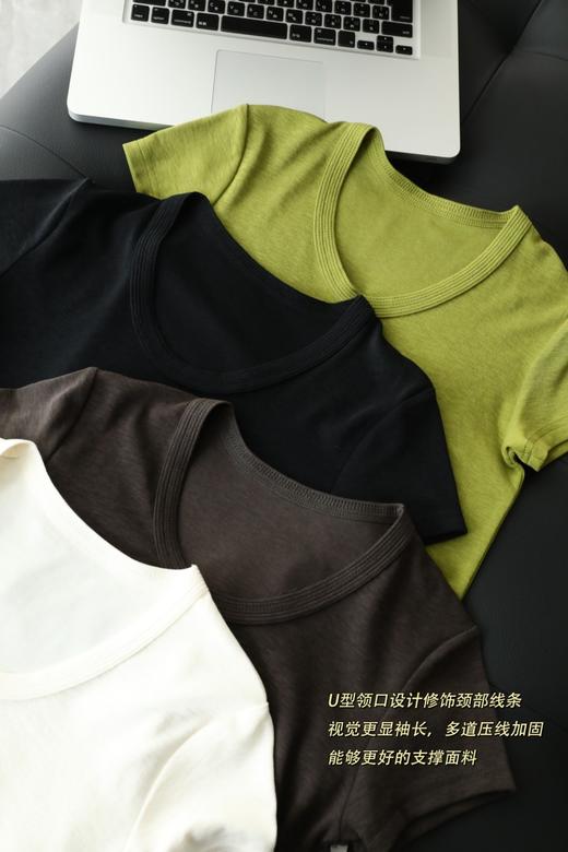 重工多压线天丝莫代尔圆领短袖T恤 商品图11