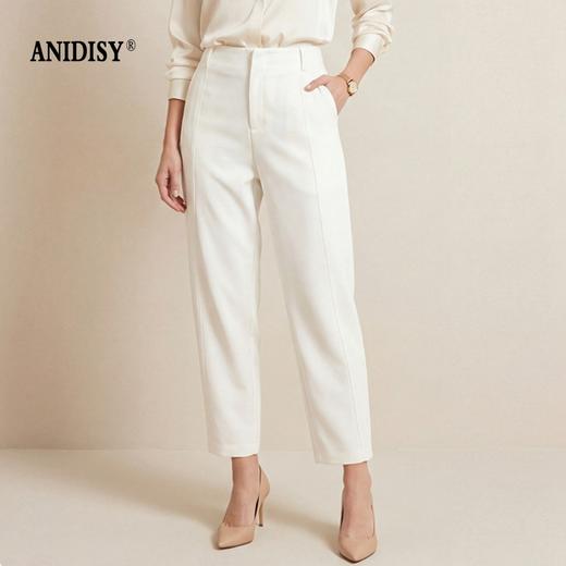 莫代尔垂感高腰拉链提臀九分休闲镰刀裤 商品图1