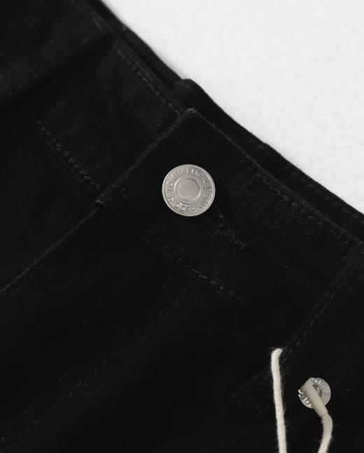 F033106夏季新款柔软亲肤水洗弹力弯刀微喇叭显瘦显高男女同款牛仔裤 商品图5