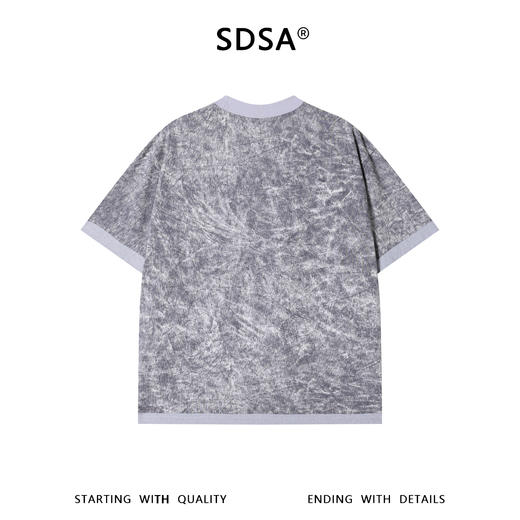 SDSA男装2026新款高贵轻奢潮牌扎染撞色圆领短袖T恤百搭宽松上衣 商品图4