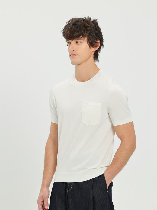 callisto绿色进口三醋酸混纺针织短袖T恤 商品图8